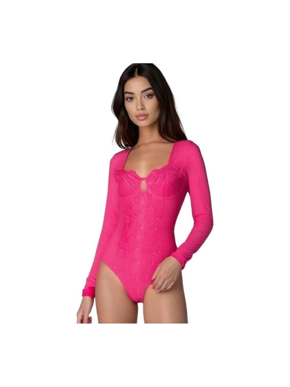 Pink Sheer Bodysuit Women’s Size Small